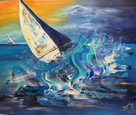 "Have fun" _100 x 80 cm_Acryl (Pouring)